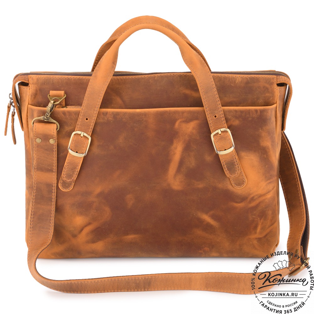  Кожаная деловая сумка "Франклин" (рыжий крейзи)